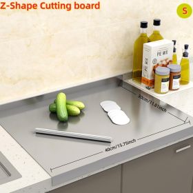 Stainless Steel Cutting Board for Kitchen - Large 304 Chopping Boards, Suitable for Meat Vegetables Bread and Baking,Kitchen Accessories, (size: Z-Shape 30cm*40cm)