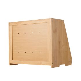 Double Layer Bread Box for Kitchen Counter, Large Capacity Bamboo Bread Storage Container, Farmhouse Wooden Breadbox for Homemade Bread (Color: Burlywood, Number of Layers: Double-deck)